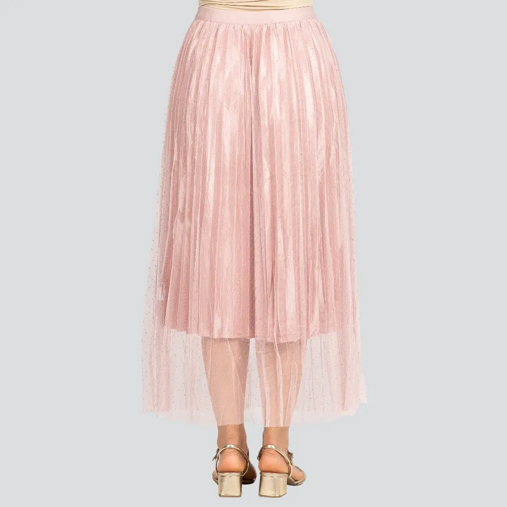 Saia Feminina Longa Fluida com Strass .JH1004