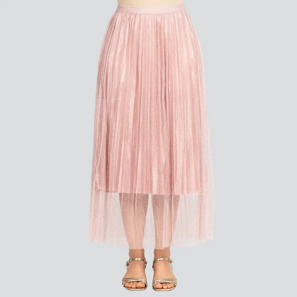 Saia Feminina Longa Fluida com Strass .JH1004