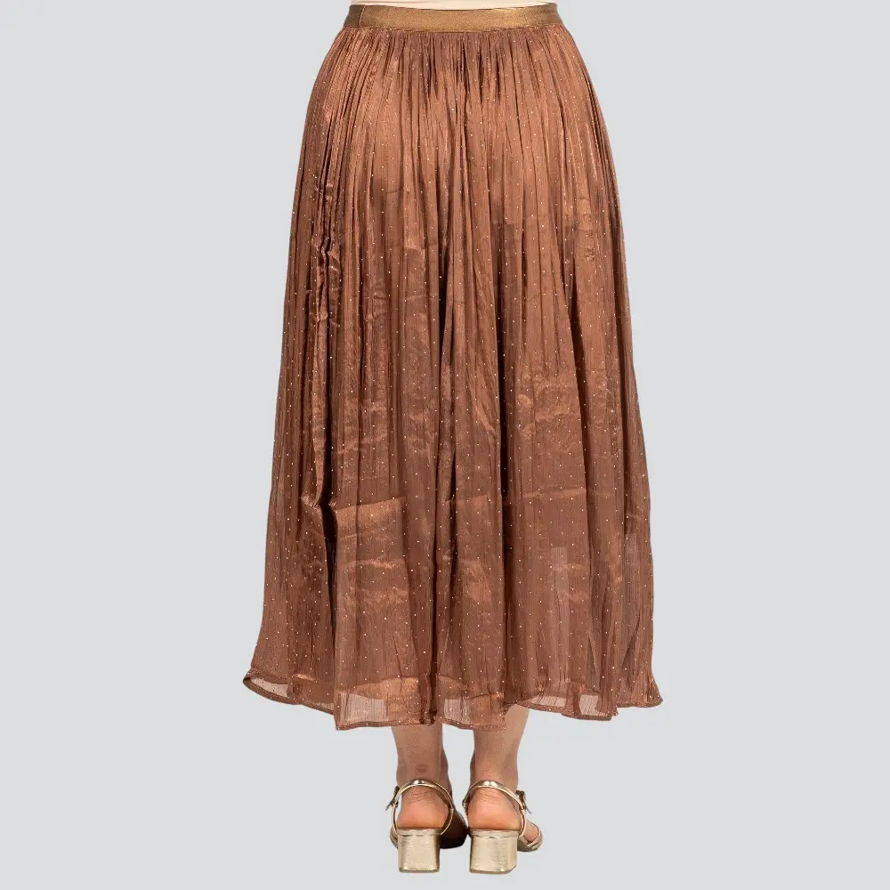 Saia Feminina Longa Fluida com Strass .JH1004