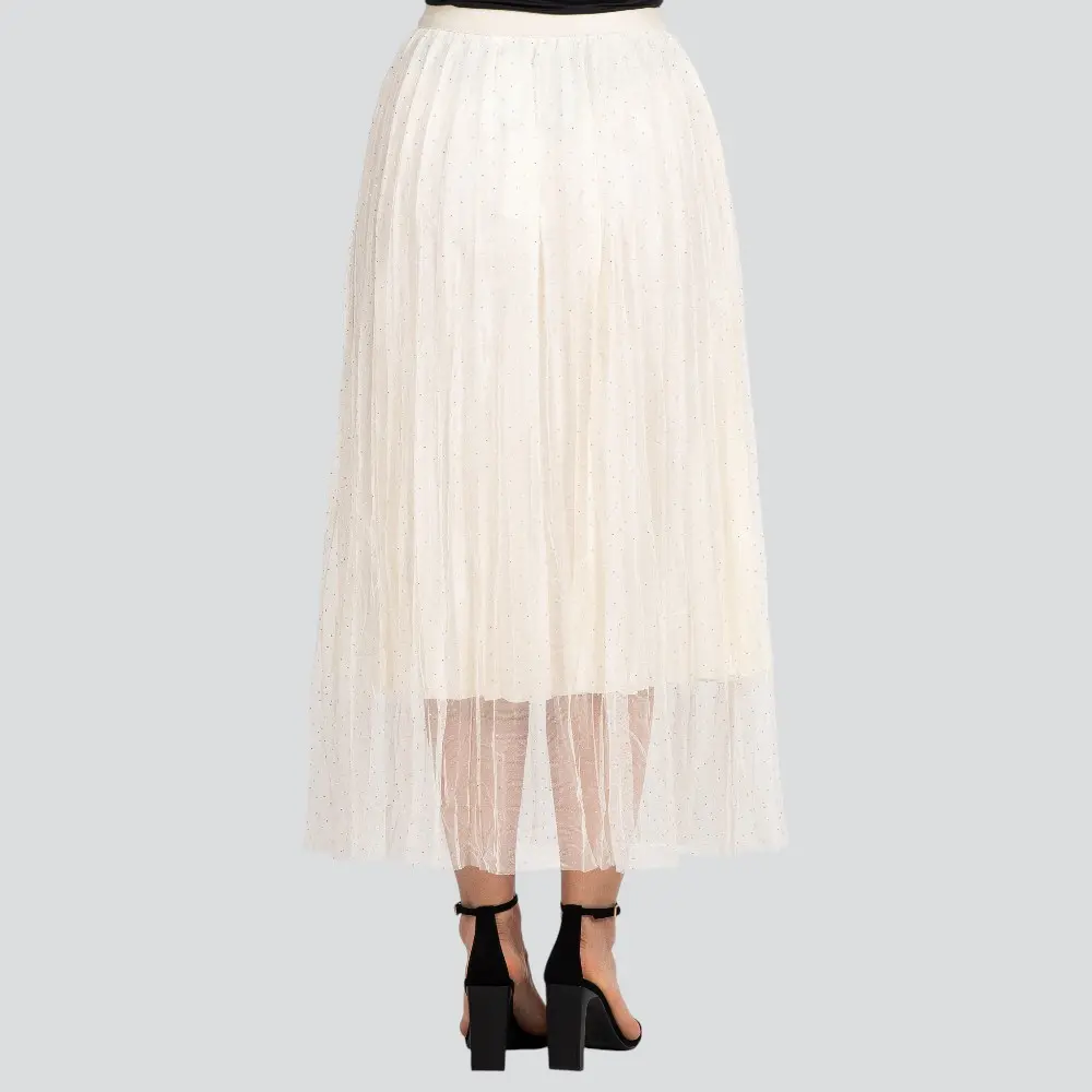 Saia Feminina Longa Fluida com Strass .JH1004