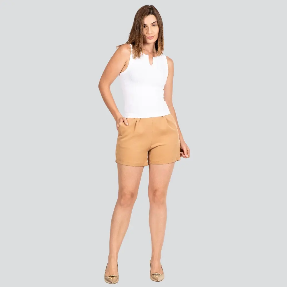 Regata Feminina Alça Larga com Decote V em Poliamida .W034