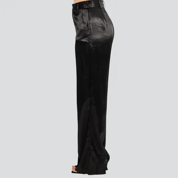 Calça Feminina Pantalona Acetinada .XX6031 Preto