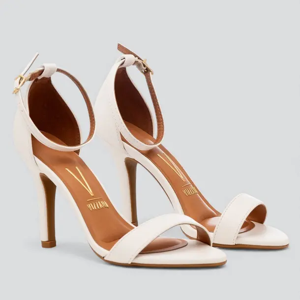 Sandália Feminina Salto Médio Vizzano .6249452 Pelica Branco