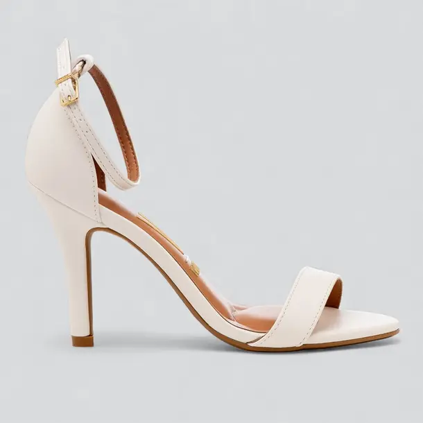 Sandália Feminina Salto Médio Vizzano .6249452 Pelica Branco