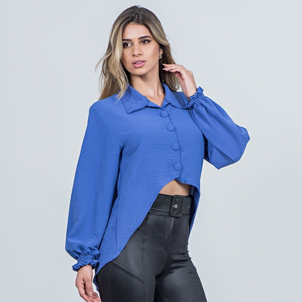 Cropped Cheetos Azul M, Camisa Feminina Nunca Usado 61459197