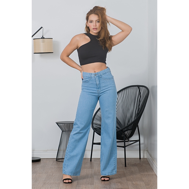 WIDE-LEG FLOWING TROUSERS - Cava