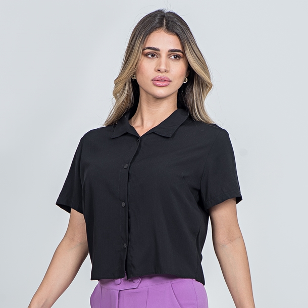 Camisa Cropped Feminino Kesses - KE11707 - modamix