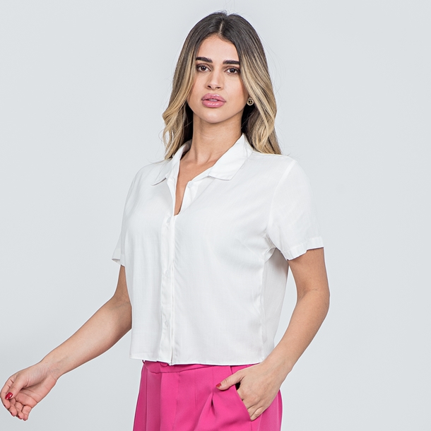 Camisa Cropped Feminino Kesses - KE11707 - modamix