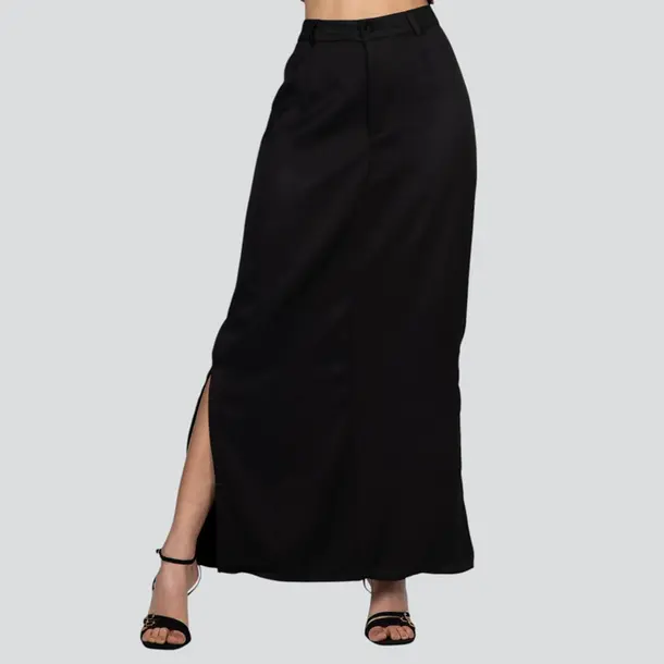 Saia Feminina Longuete Alfaiataria .12-33 Preto
