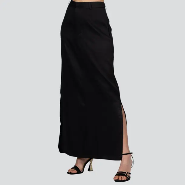 Saia Feminina Longuete Alfaiataria .12-33 Preto