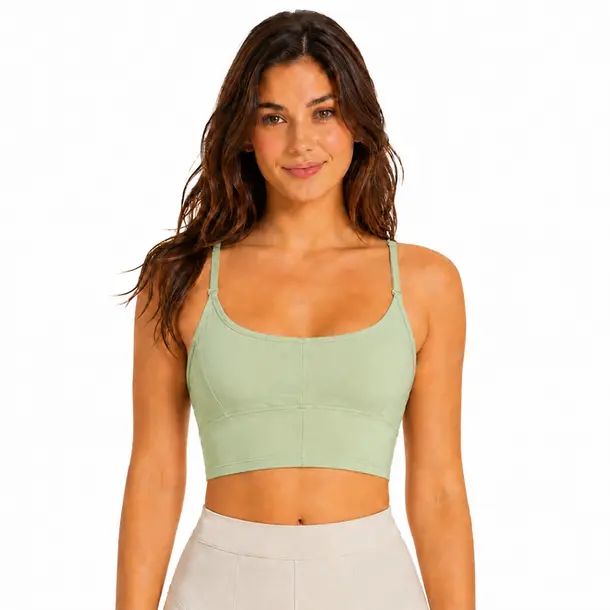 Top Feminino Alça Regulável Com Bojo Poliamida .9009223 Verde