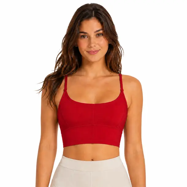 Top Feminino Alça Regulável Com Bojo Poliamida .9009223 Vermelho