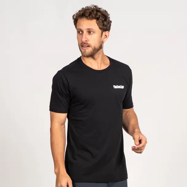 Camiseta Masculina Manga Curta Estampa Peixes .P1723 Preto