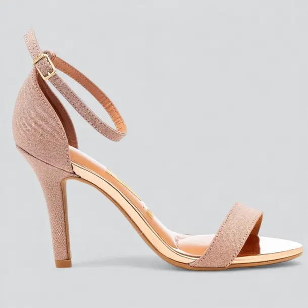 Sandália Feminina Salto Alto Vizzano Metalizada .6249452 Ouro Rosado