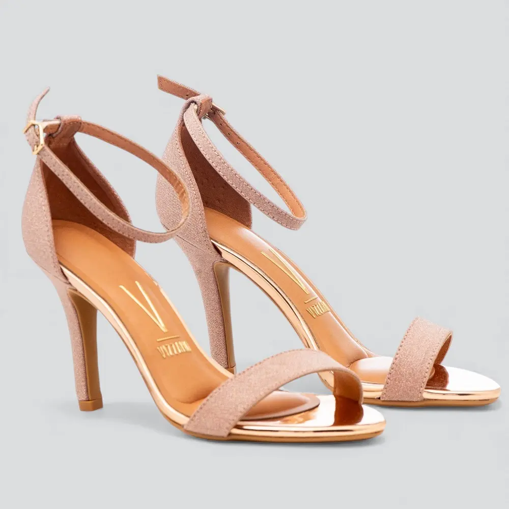 Sandália Feminina Salto Alto Vizzano Metalizada .6249452