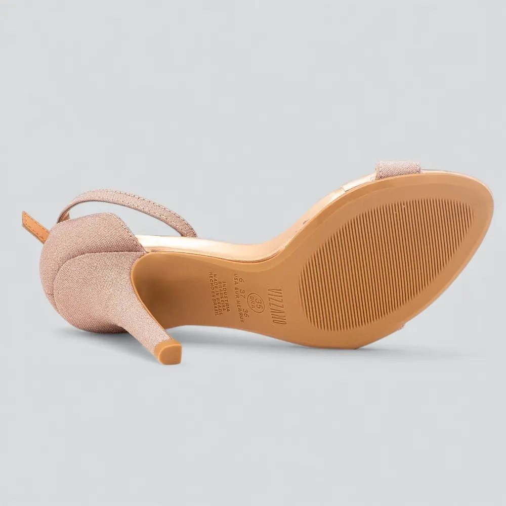 Sandália Feminina Salto Alto Vizzano Metalizada .6249452