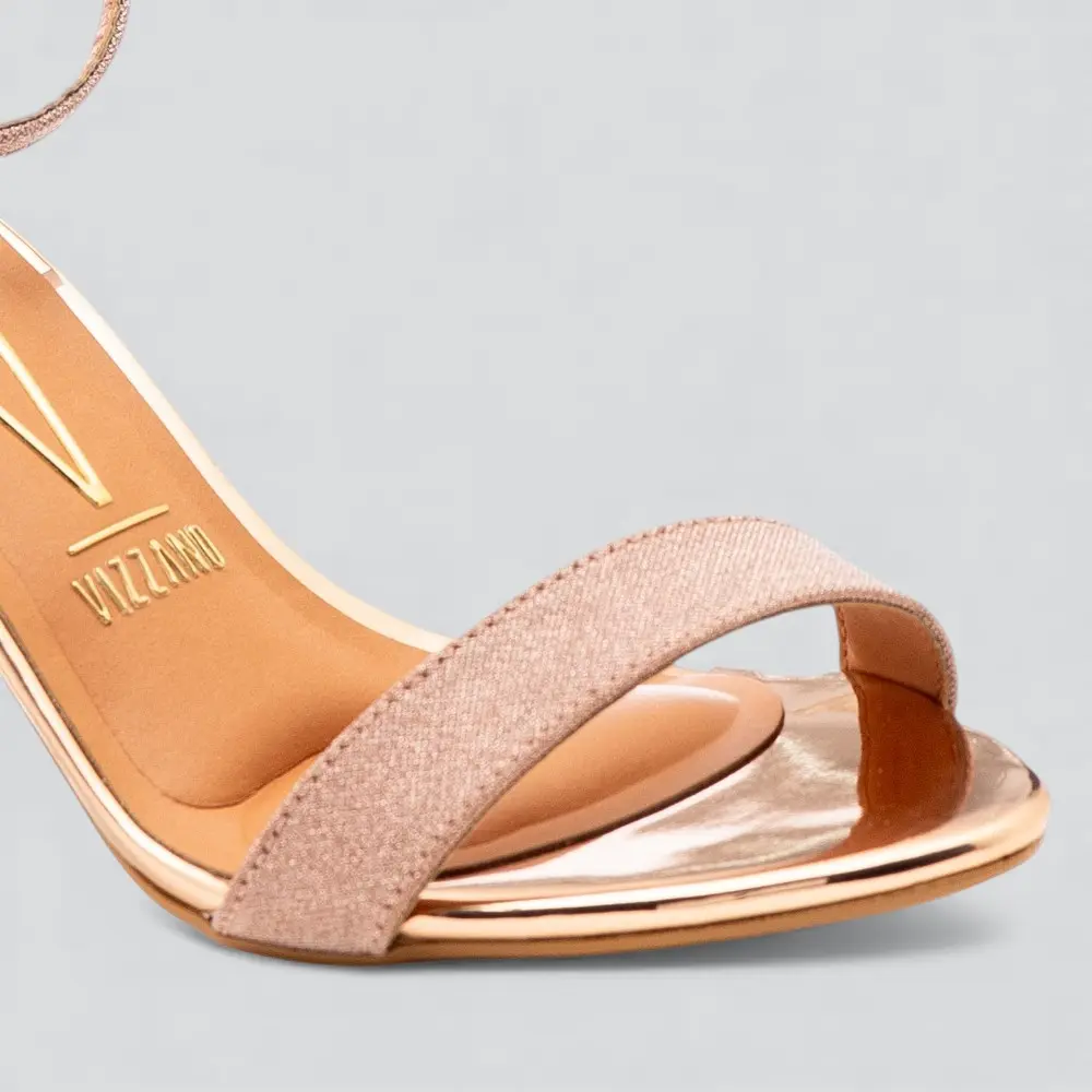 Sandália Feminina Salto Alto Vizzano Metalizada .6249452