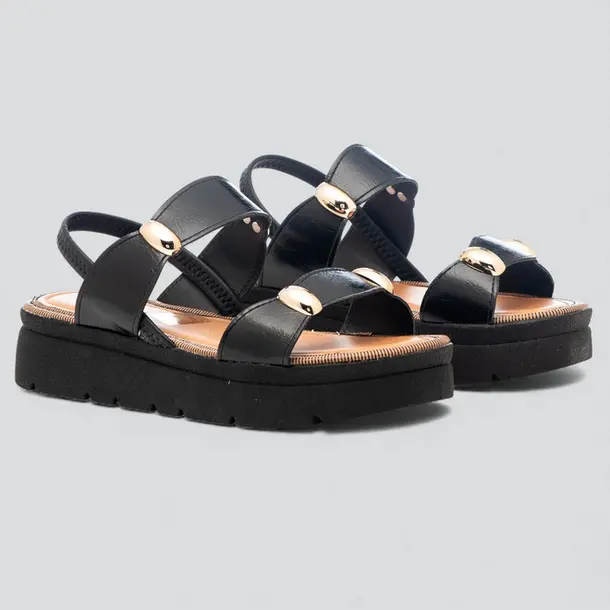 Sandália Feminina Flat Plataforma .MF992 Preto