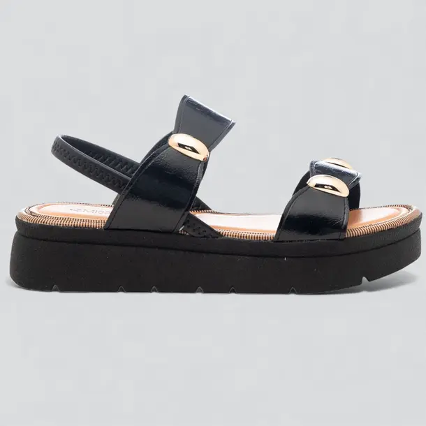 Sandália Feminina Flat Plataforma .MF992 Preto