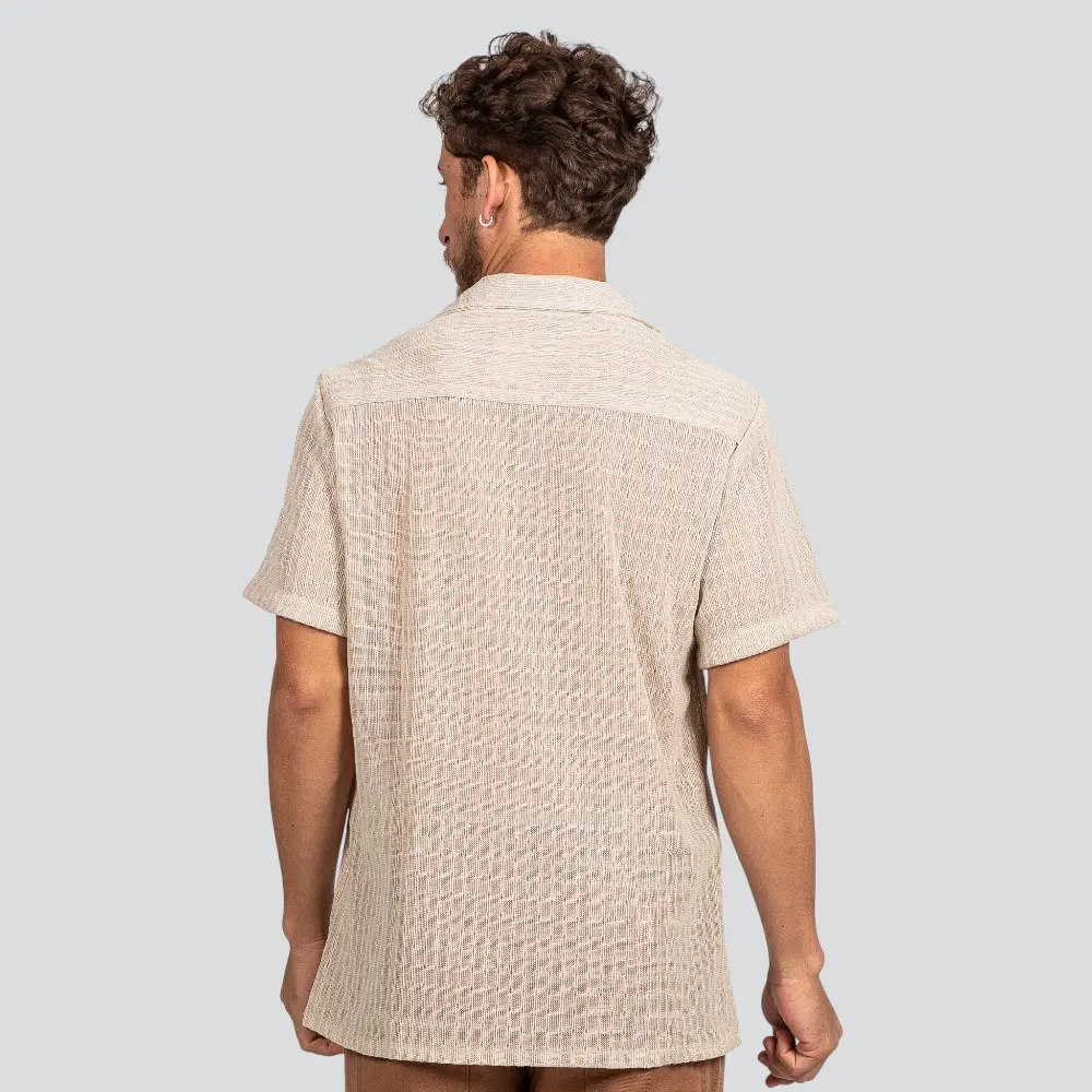 Camisa Masculina Manga Curta Crochet Texturizada .15260010