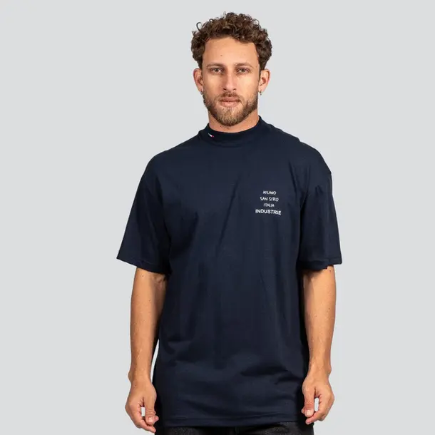 Camiseta Masculina Oversized Gola Alta Milano .9614 Marinho