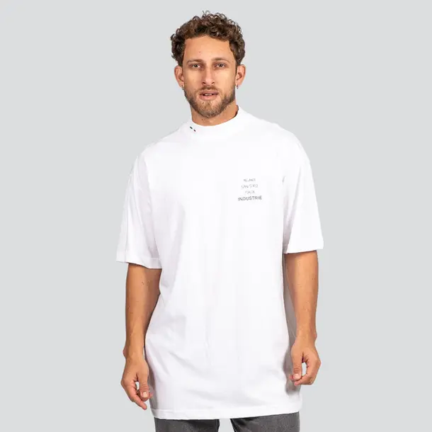 Camiseta Masculina Oversized Gola Alta Milano .9614 Off White