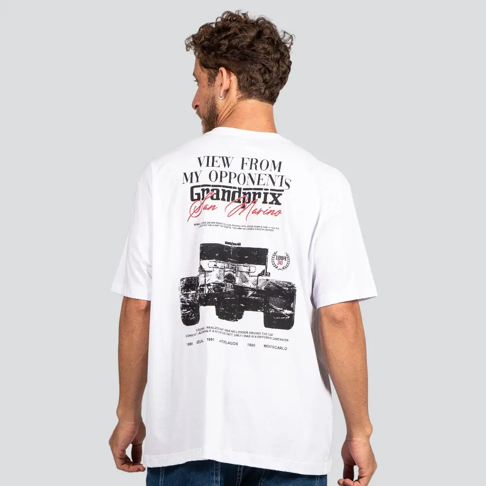 Camiseta Masculina Oversized Meia Manga Com Estampa Frente e Costas .P1795