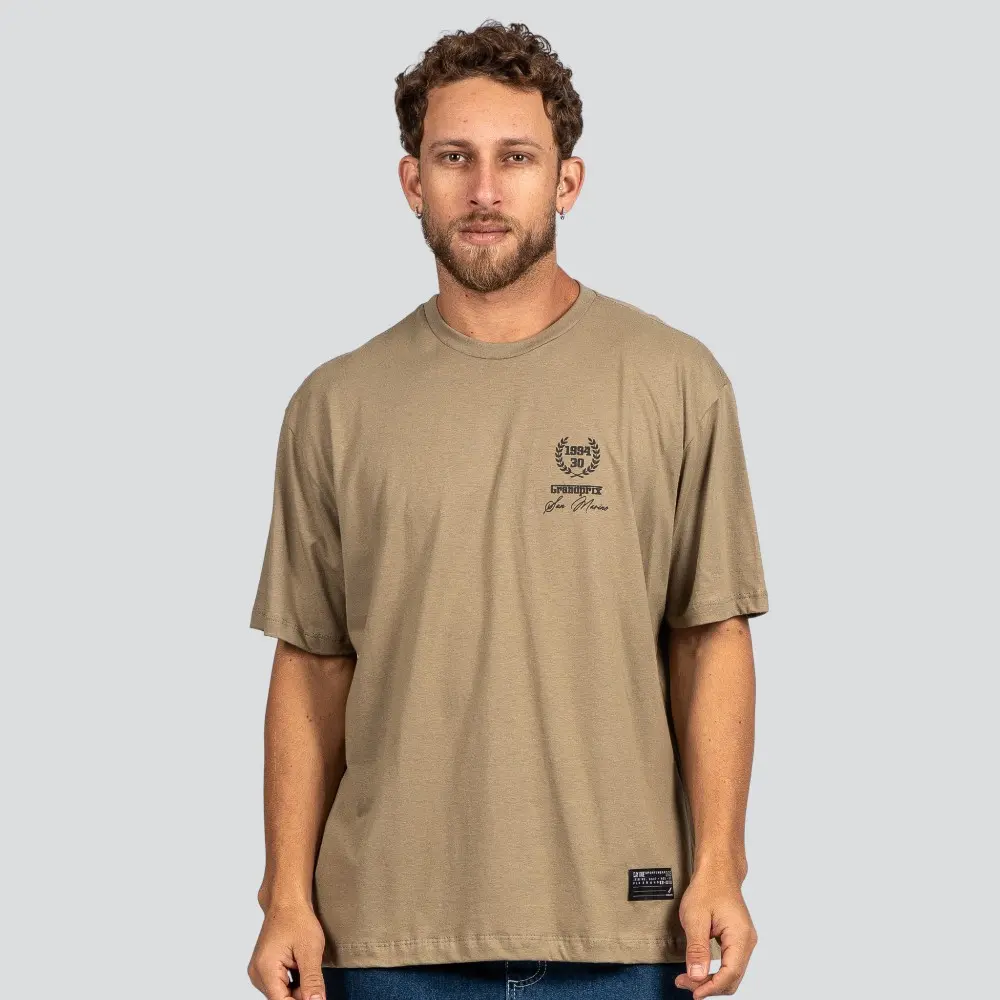 Camiseta Masculina Oversized Meia Manga Com Estampa Frente e Costas .P1795
