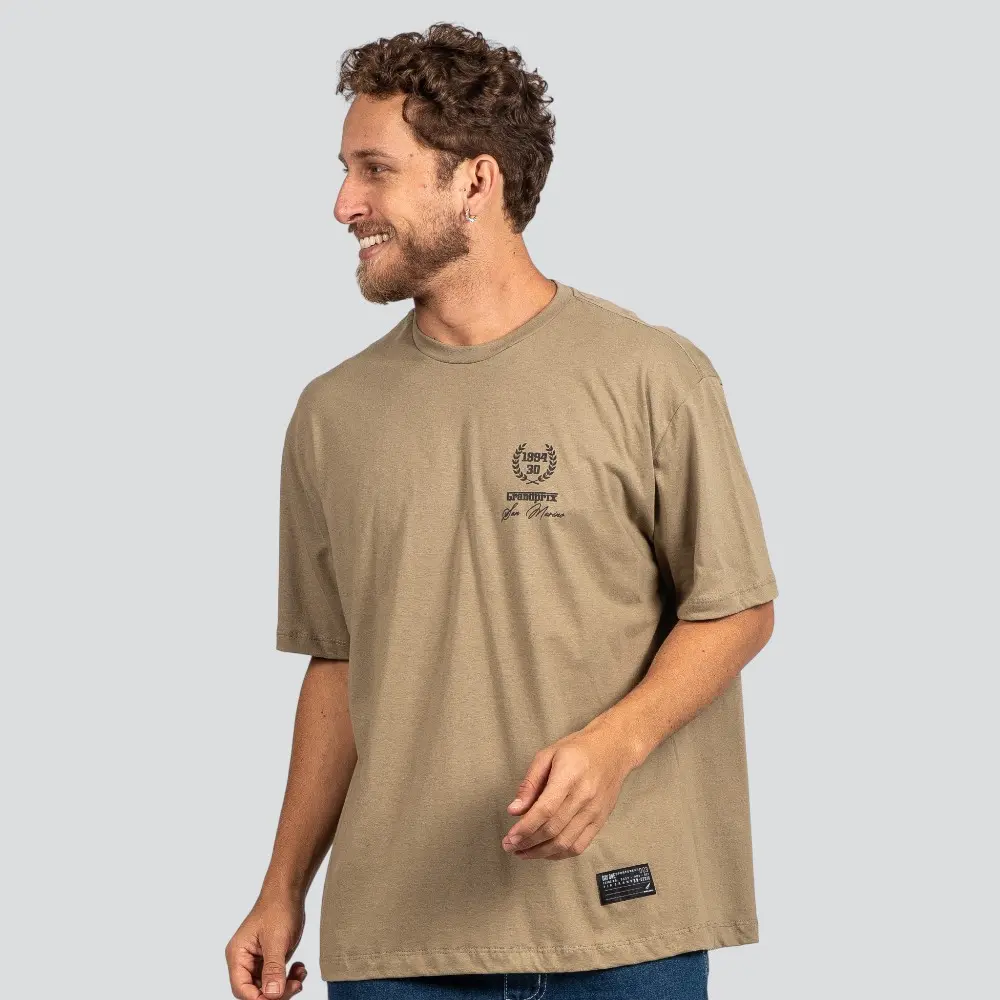 Camiseta Masculina Oversized Meia Manga Com Estampa Frente e Costas .P1795