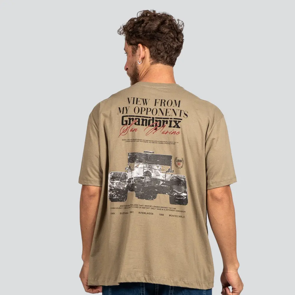 Camiseta Masculina Oversized Meia Manga Com Estampa Frente e Costas .P1795