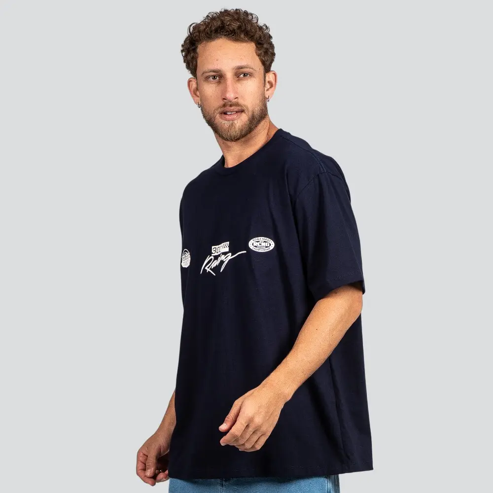 Camiseta Masculina Oversized Meia Manga Com Estampa Frente e Costas .P1796