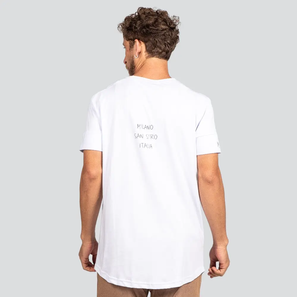 Camiseta Masculina Manga Curta Longline Com Bordado Milano .7040