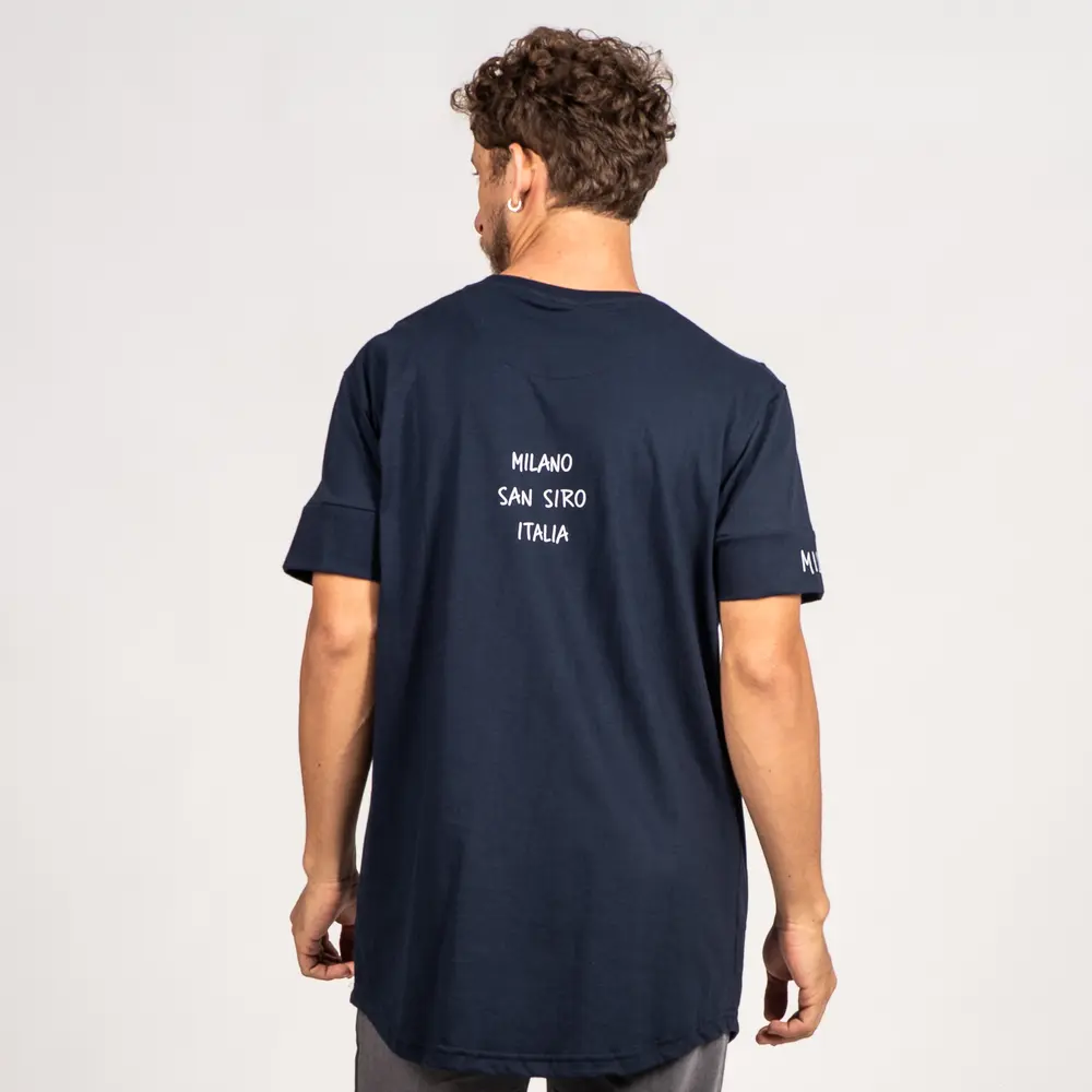 Camiseta Masculina Manga Curta Longline Com Bordado Milano .7040
