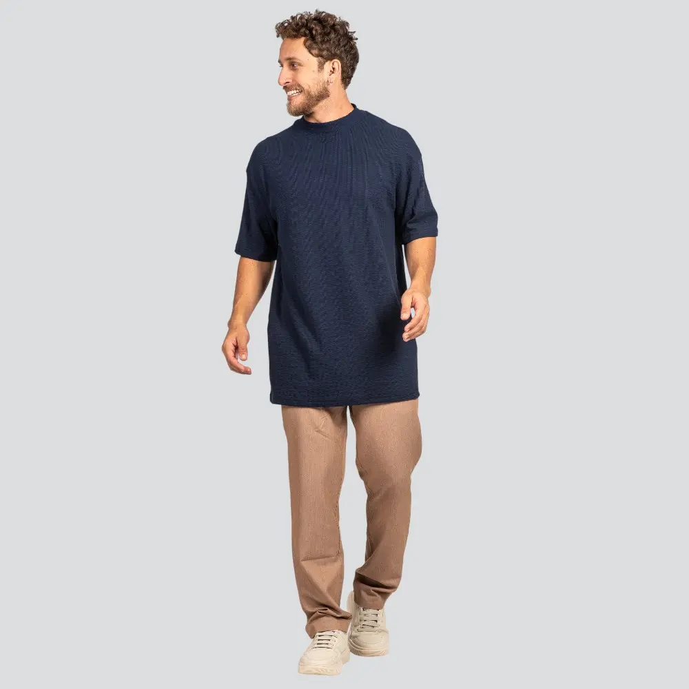 Camiseta Masculina Manga Curta Oversized Texturizada .9619