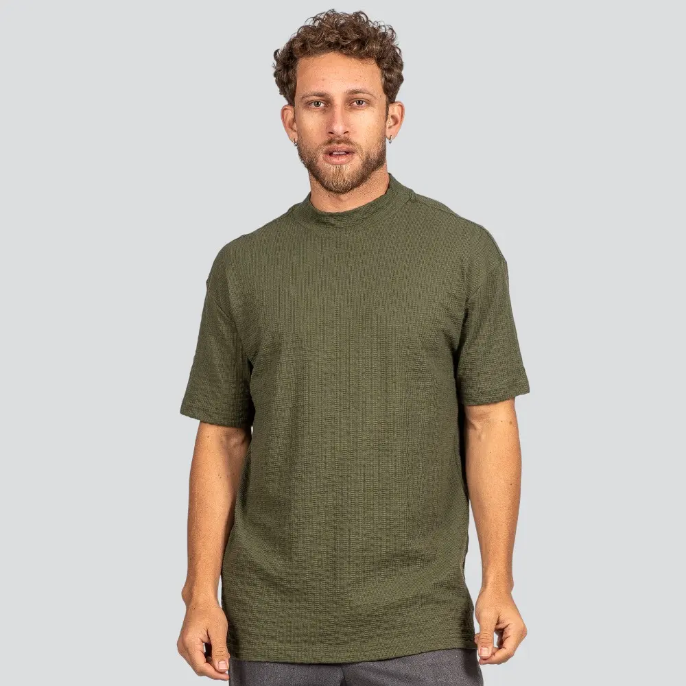 Camiseta Masculina Manga Curta Oversized Texturizada .9619