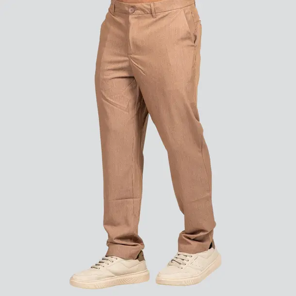 Calça Masculina Alfaiataria Reta Casual Elegante .19550123 Marrom