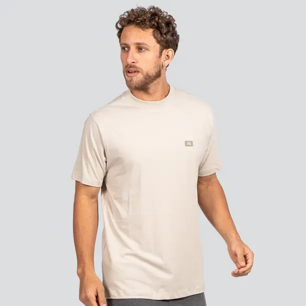 Camiseta Masculina Manga Curta com Logo Termocolante .P1422 Cinza Argento