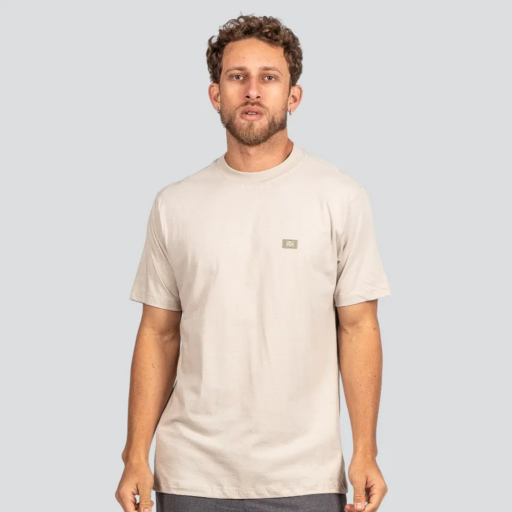 Camiseta Masculina Manga Curta com Logo Termocolante .P1422