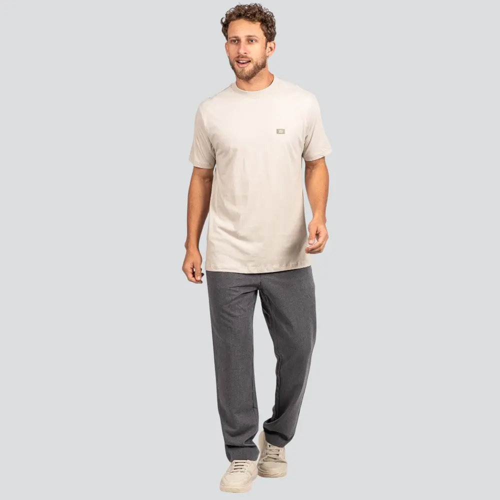 Camiseta Masculina Manga Curta com Logo Termocolante .P1422