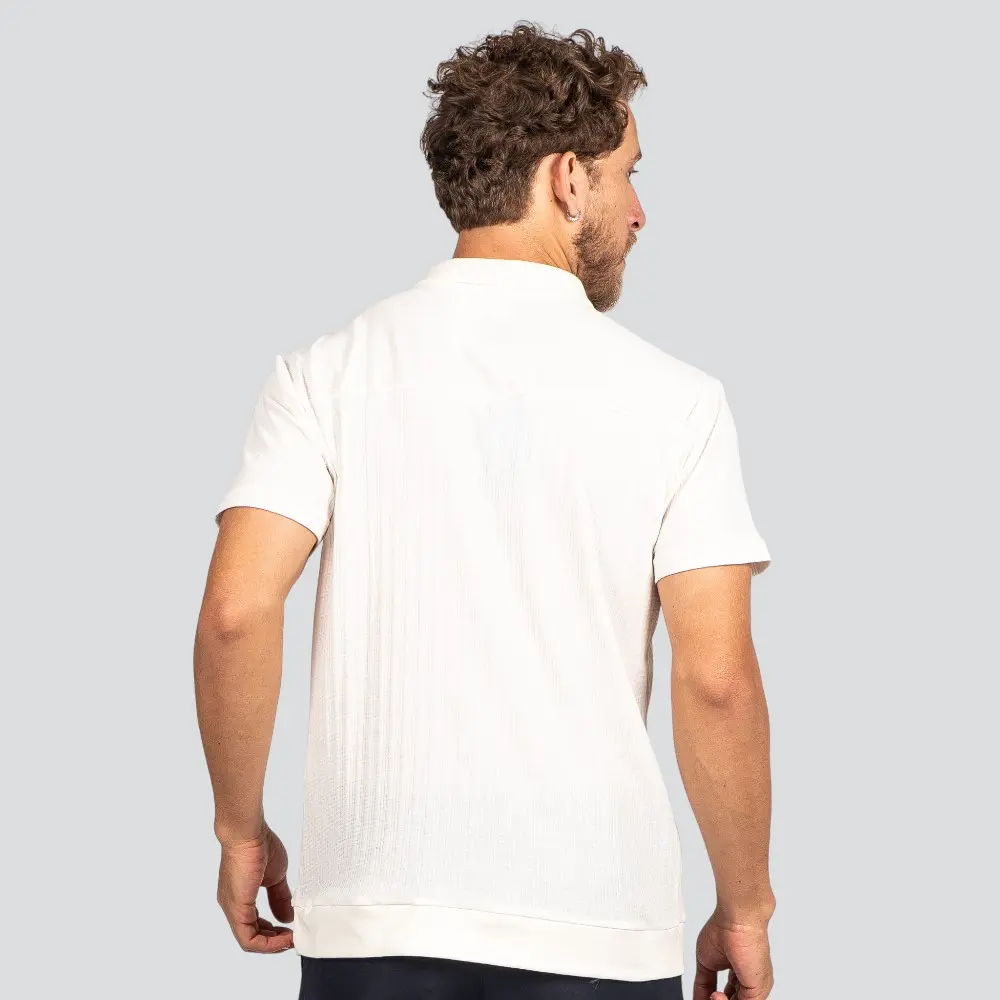 Polo Masculina Manga Curta Texturizada Casual .29081576