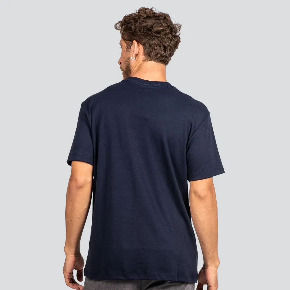 Camiseta Masculina Manga Curta Suedine com Logo Emborrachado .P1641