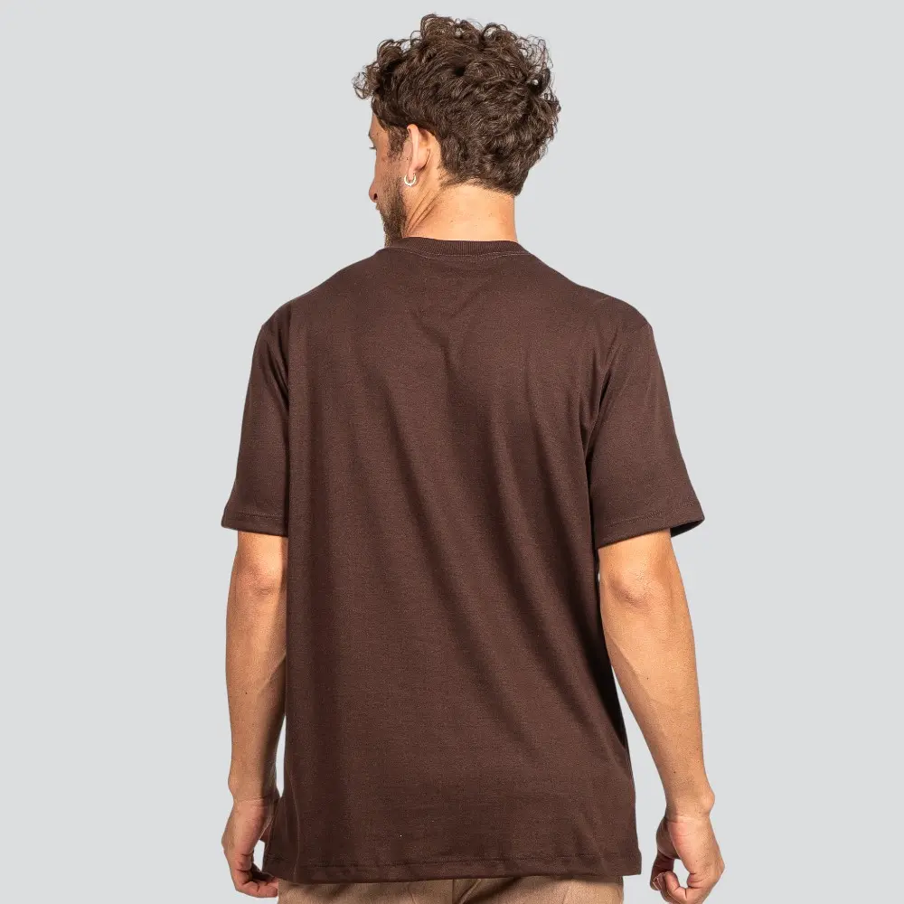 Camiseta Masculina Manga Curta Suedine com Logo Emborrachado .P1641