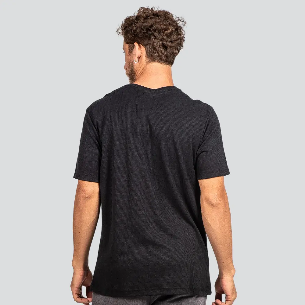 Camiseta Masculina Manga Curta Canelada em Suedine .P1690