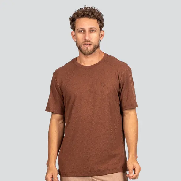 Camiseta Masculina Manga Curta Canelada em Suedine .P1690 Mustang