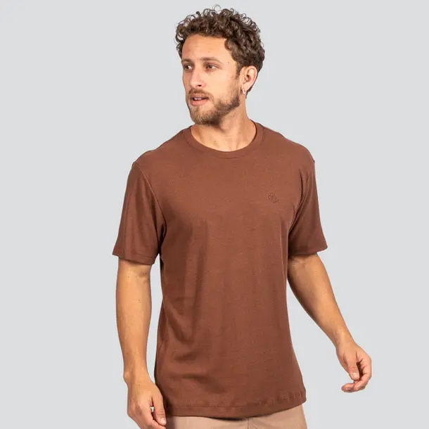 Camiseta Masculina Manga Curta Canelada em Suedine .P1690 Mustang