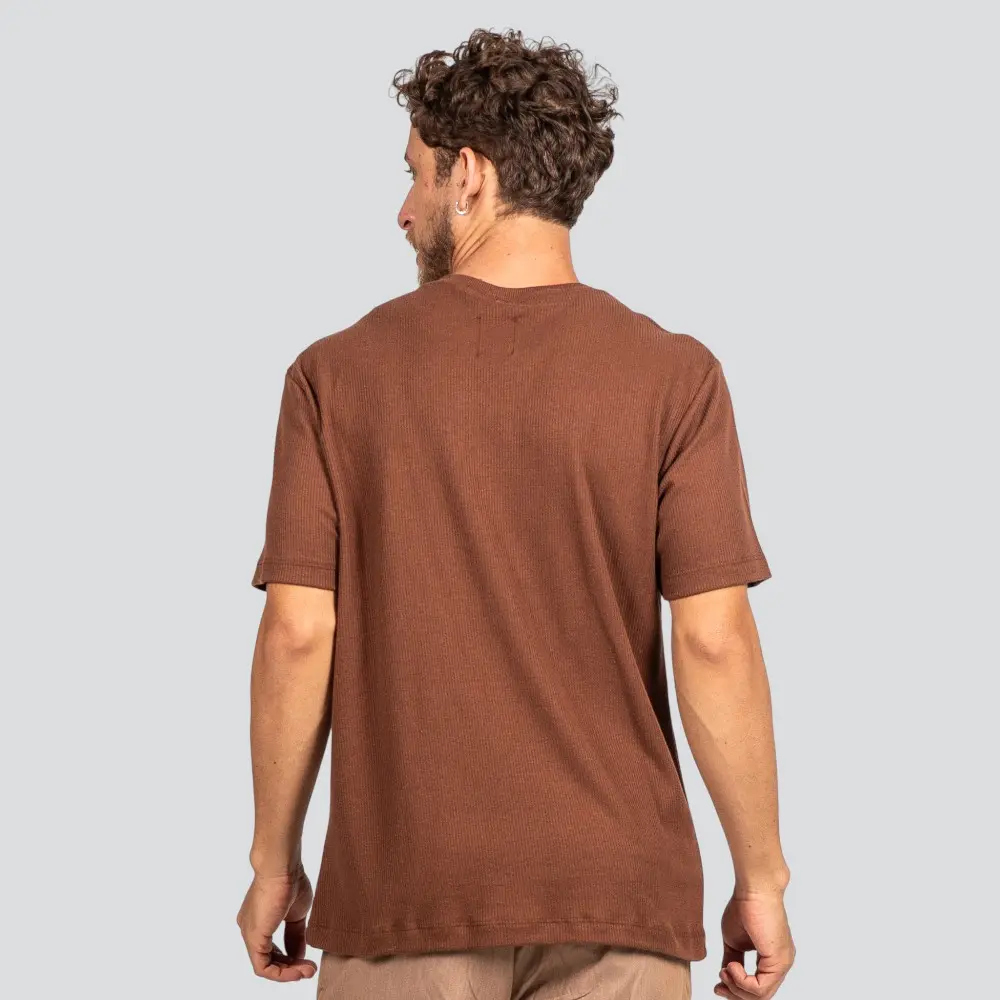 Camiseta Masculina Manga Curta Canelada em Suedine .P1690