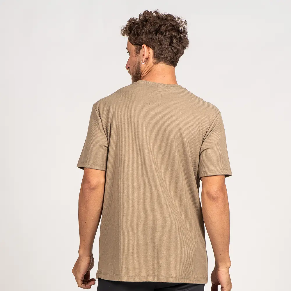 Camiseta Masculina Manga Curta Canelada em Suedine .P1690
