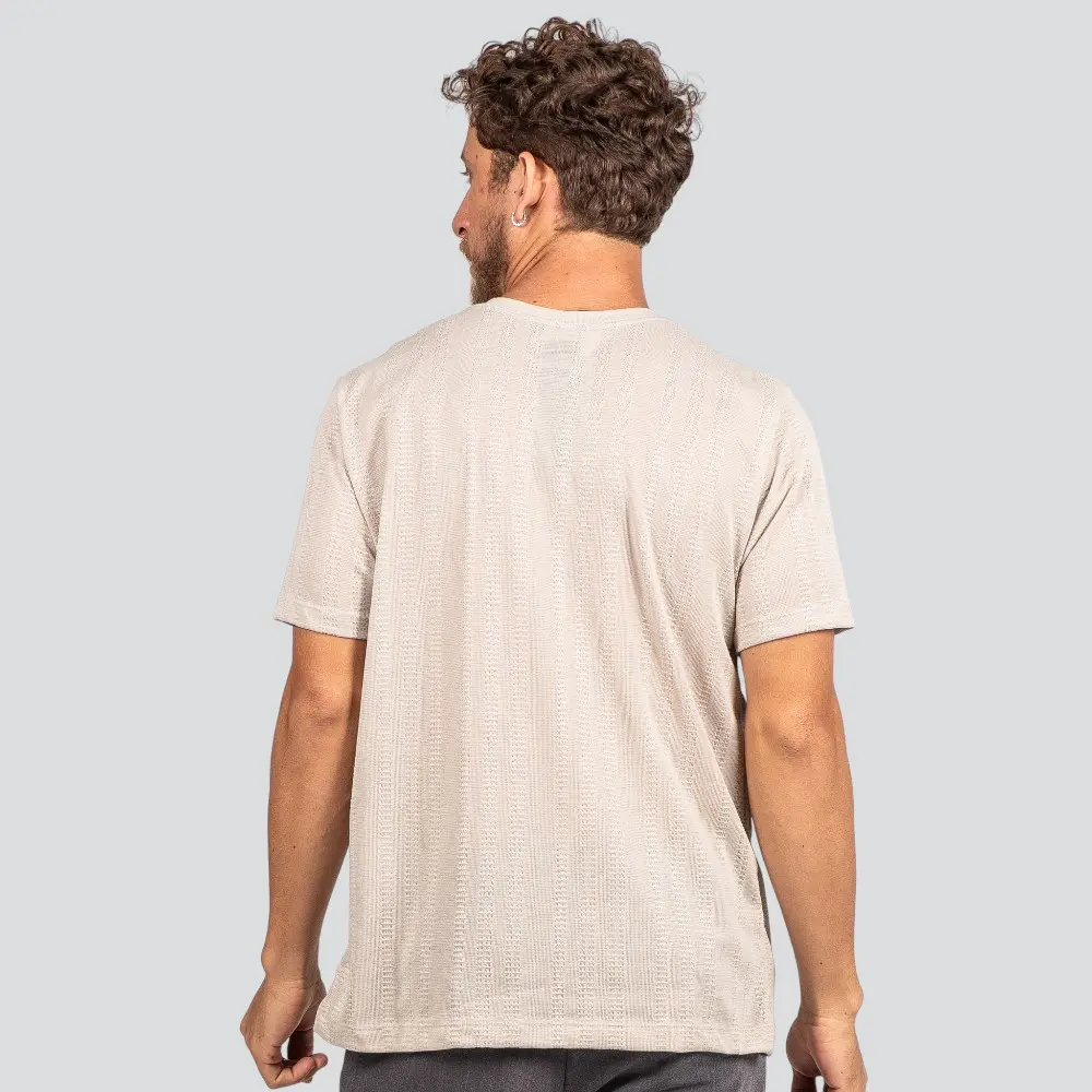 Camiseta Masculina Manga Curta em Malha Tri Milano com Logo Metalizado .P1807