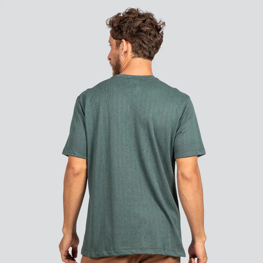 Camiseta Masculina Manga Curta em Malha Tri Milano com Logo Metalizado .P1807