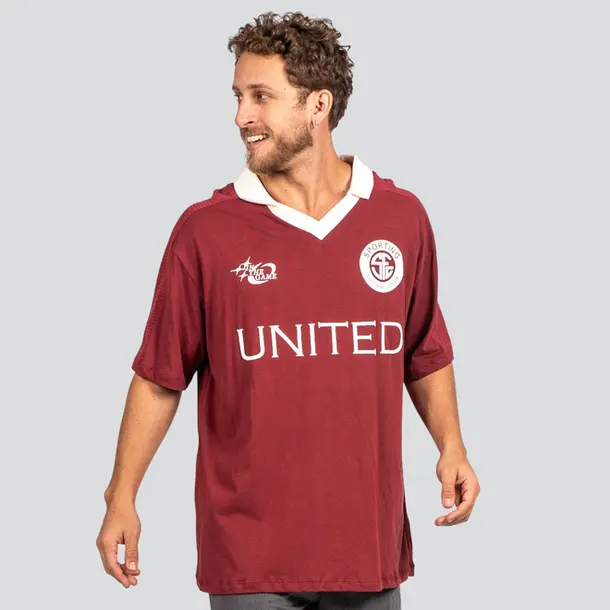 Polo Masculina Manga Curta Box com Estampa Frontal .P2341 Vermelho